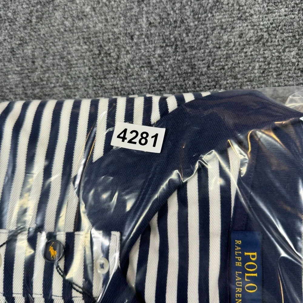 Polo Ralph Lauren Polo Shirt Mens 6XB 6XL Mesh White Navy Striped Red Pony NEW